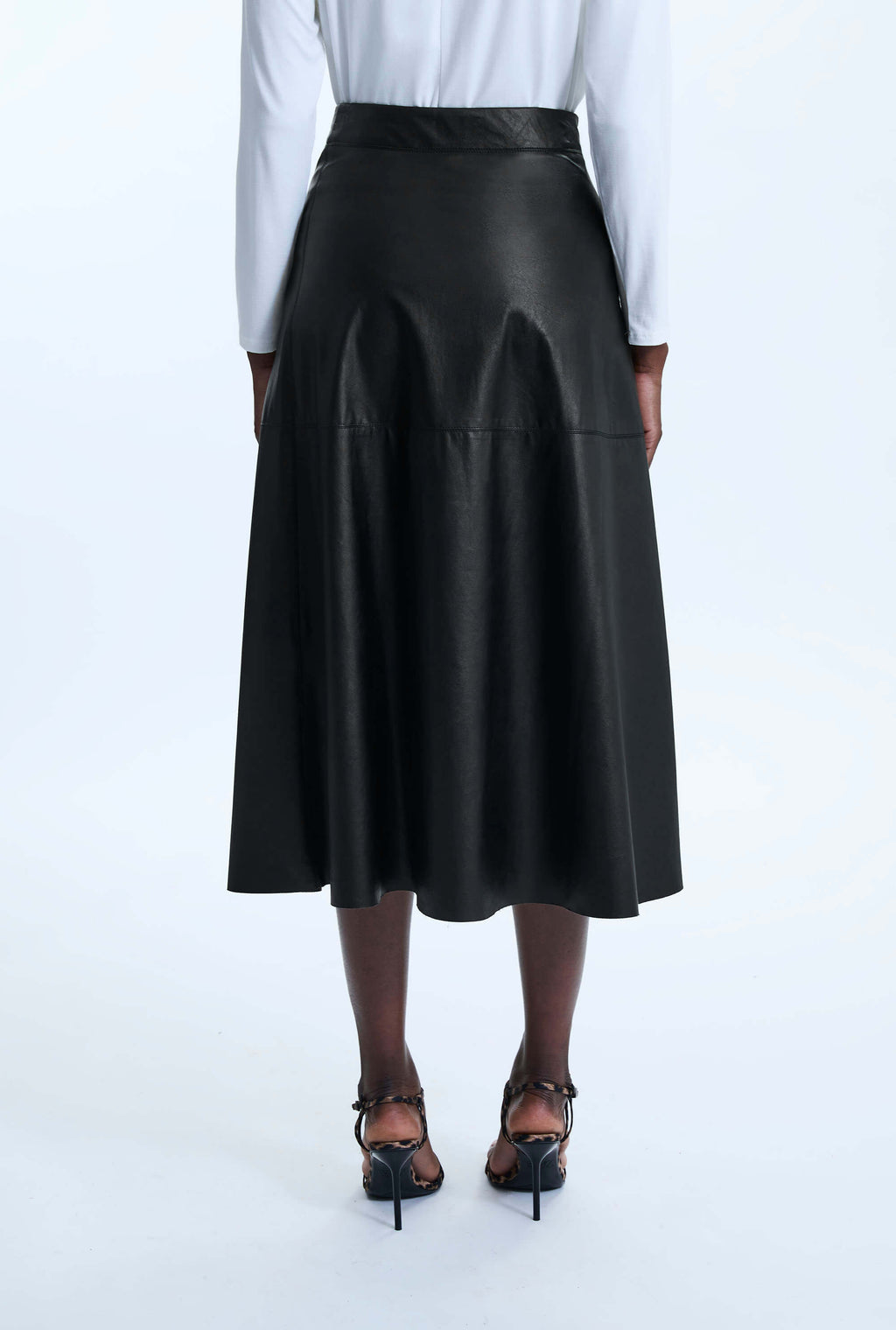 A Line Faux  Leather Skirt