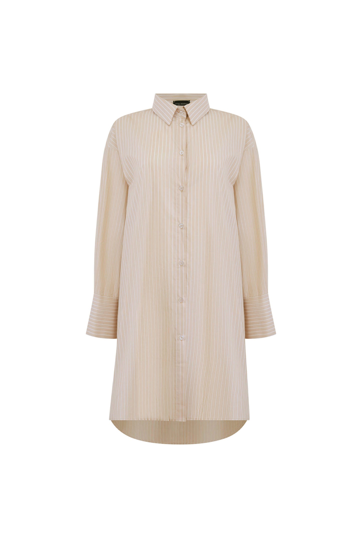 Beige-White Striped Shirt