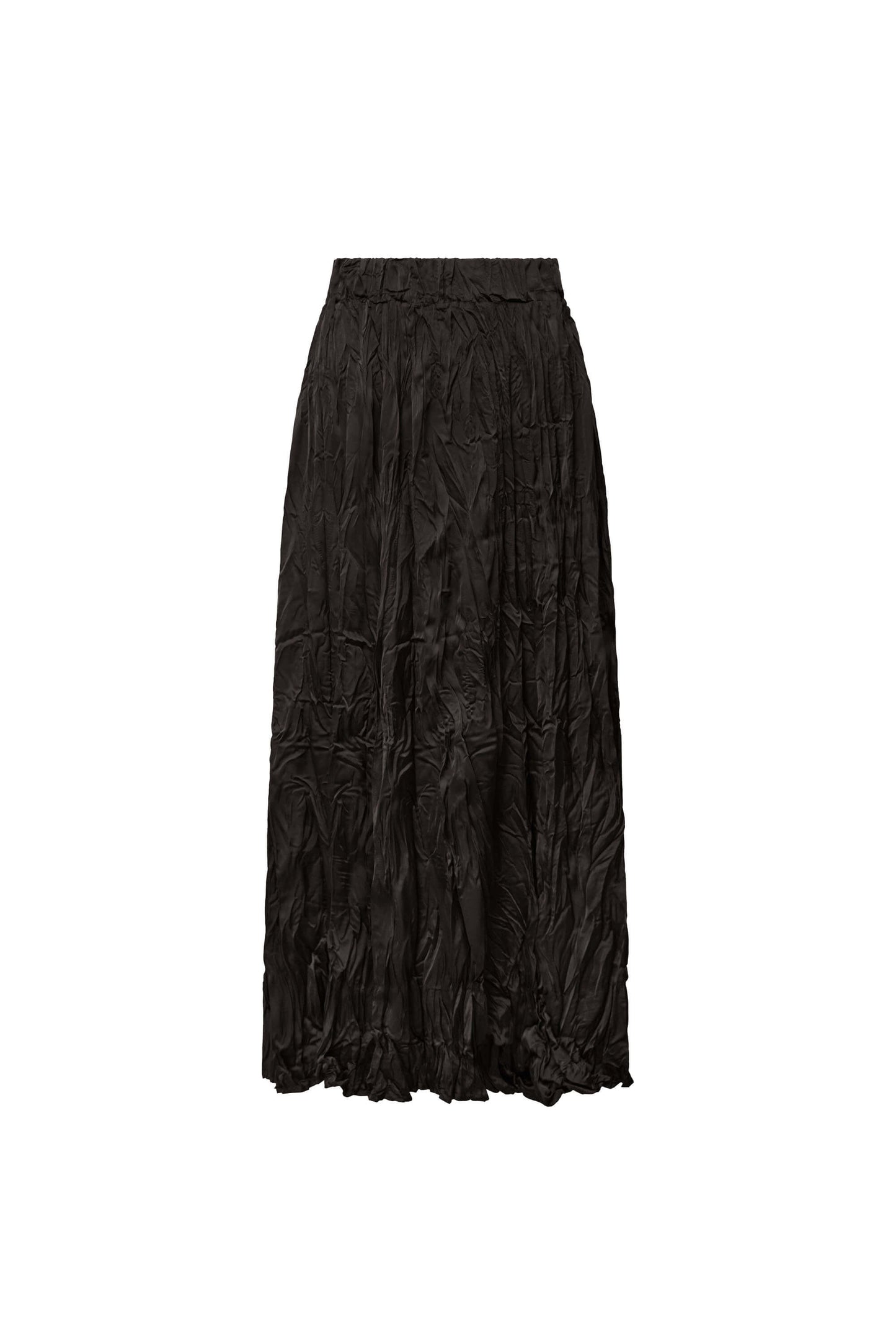 Black Crinkled Maxi Skirt