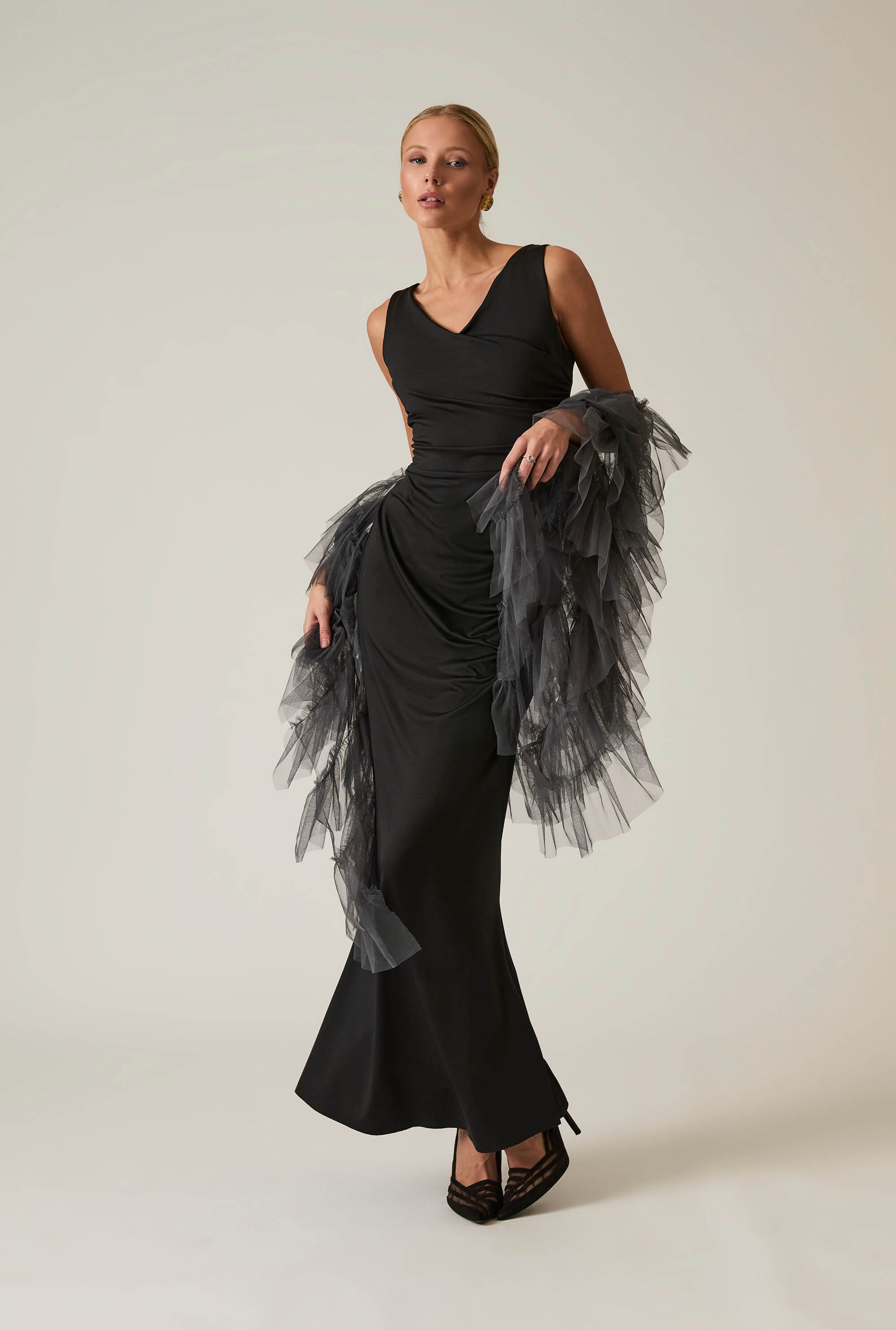 black maxi dress uk Isha Maxi Dress Black