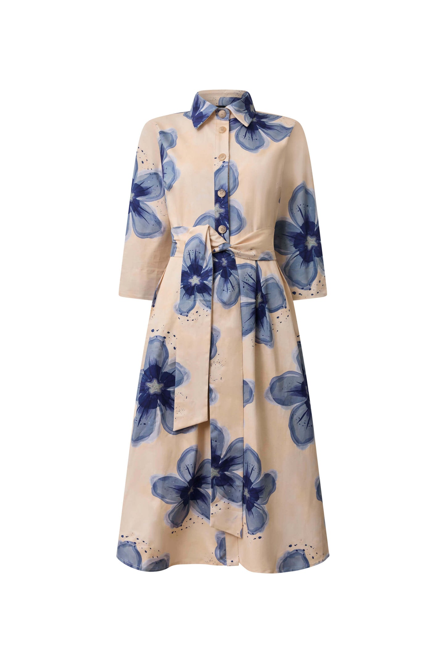 Blue Flower Cotton Dress
