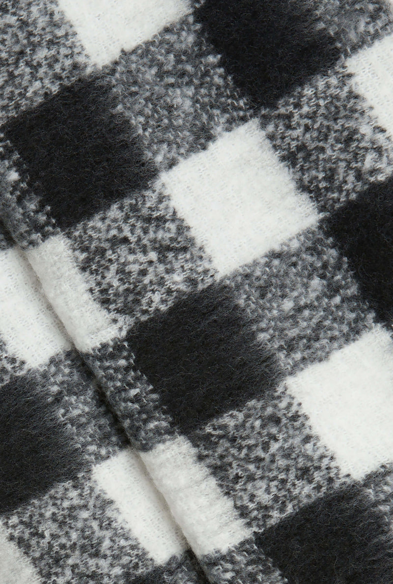 Buffalo Check Pattern Scarf Black-White