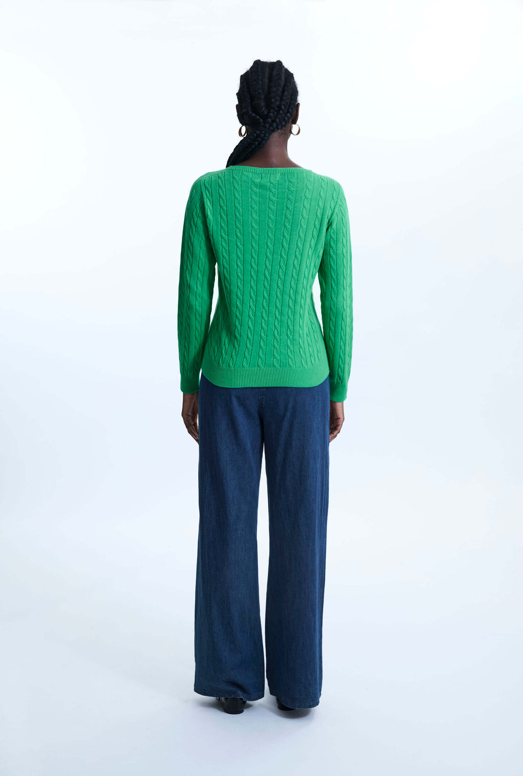 Cable Knit Jumper Green