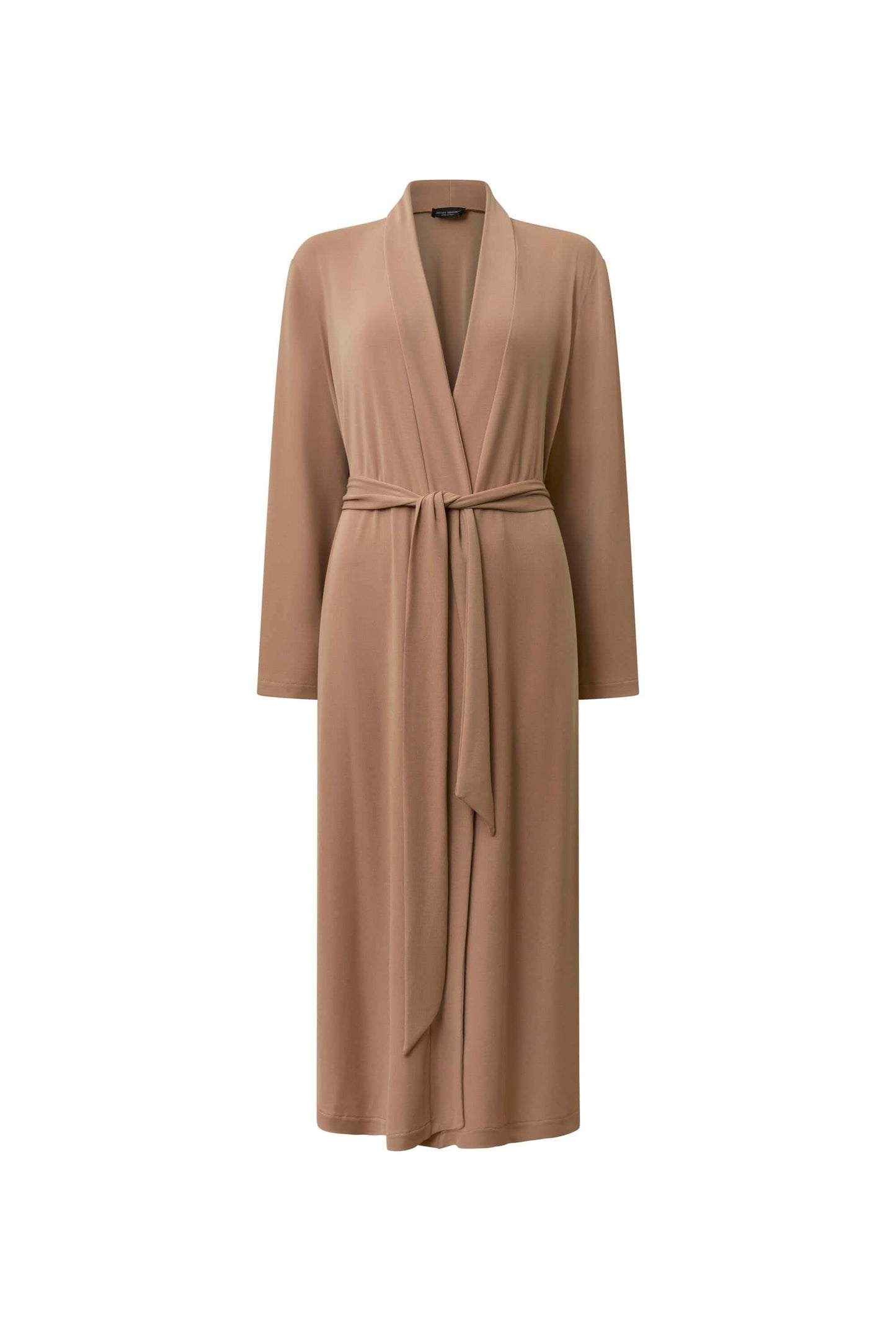 Camel Long Wrap Jersey Cardigan