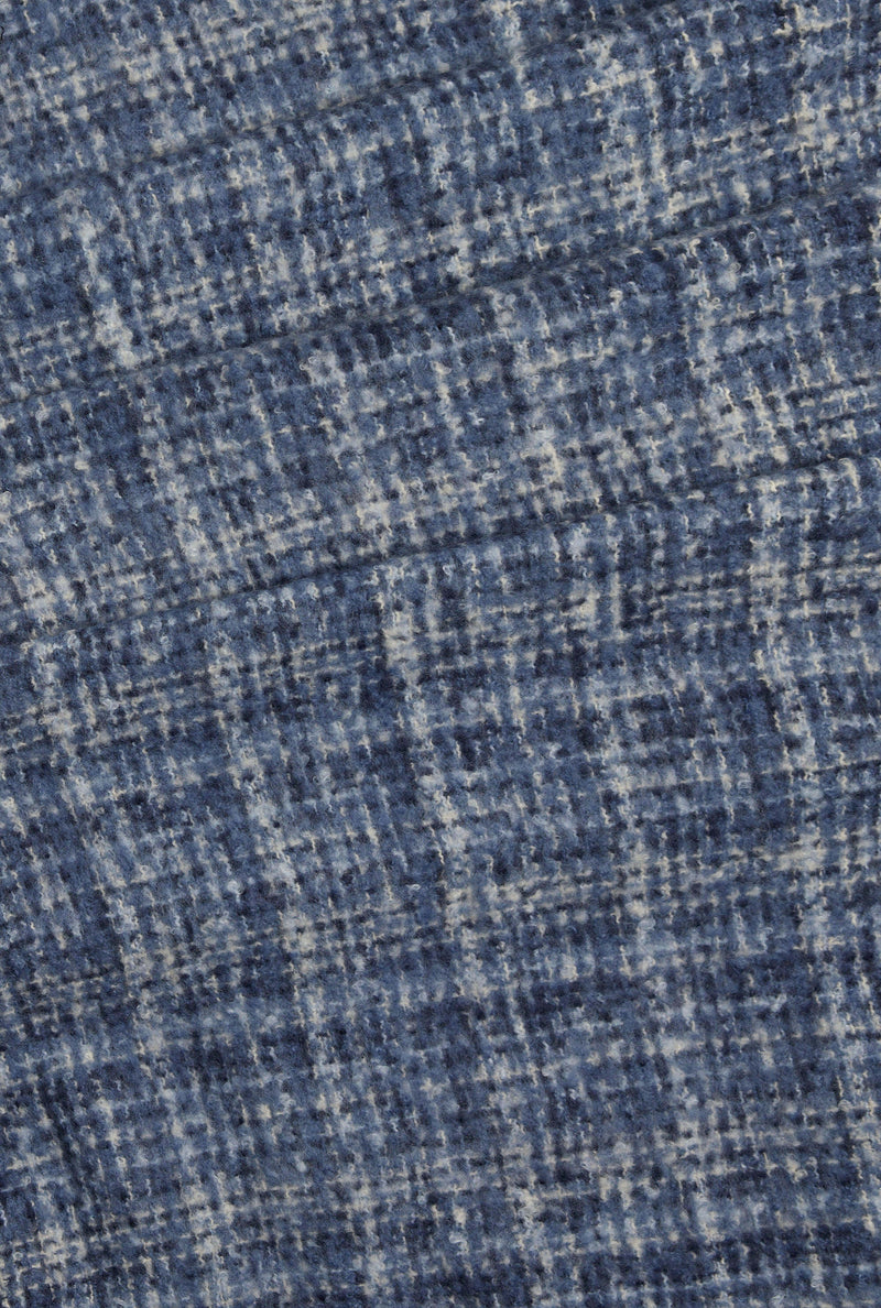 Check Detail Blanket Scarf Blue