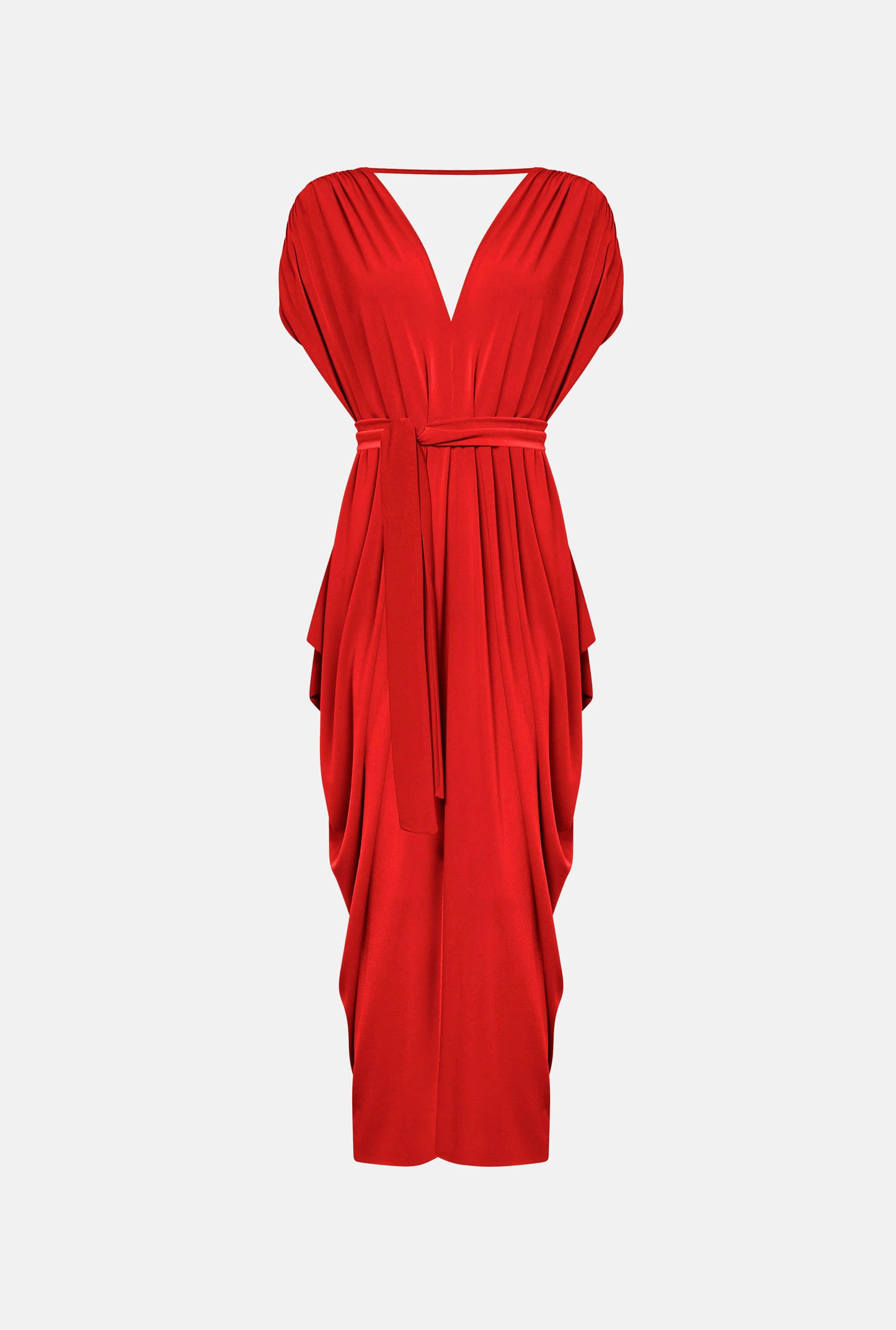 Draped Maxi Red Dress