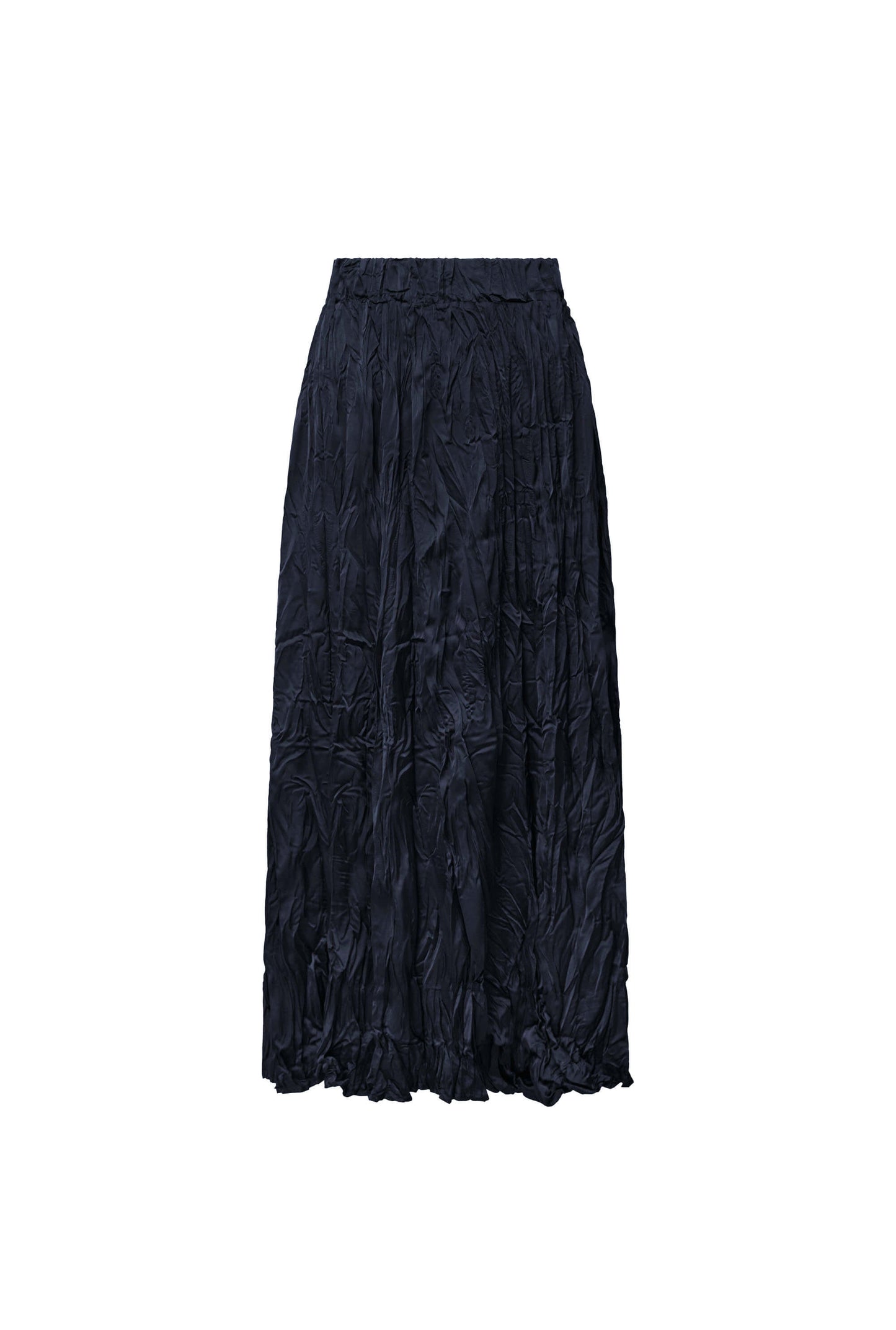 Navy Crinkled Maxi Skirt