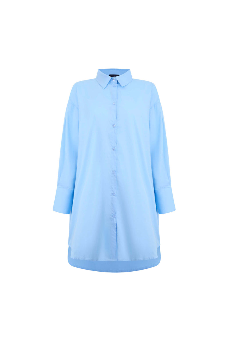 Oversized Plain Shirt Pale Blue