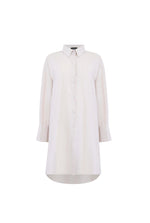 Oversized Stripped Shirt Beige-White