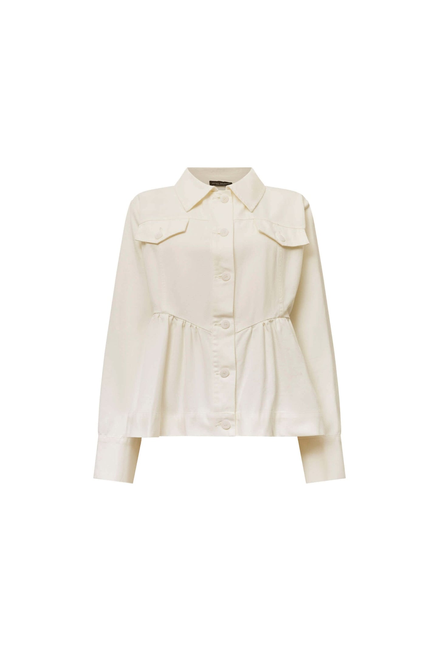 Peplum White Denim Jacket