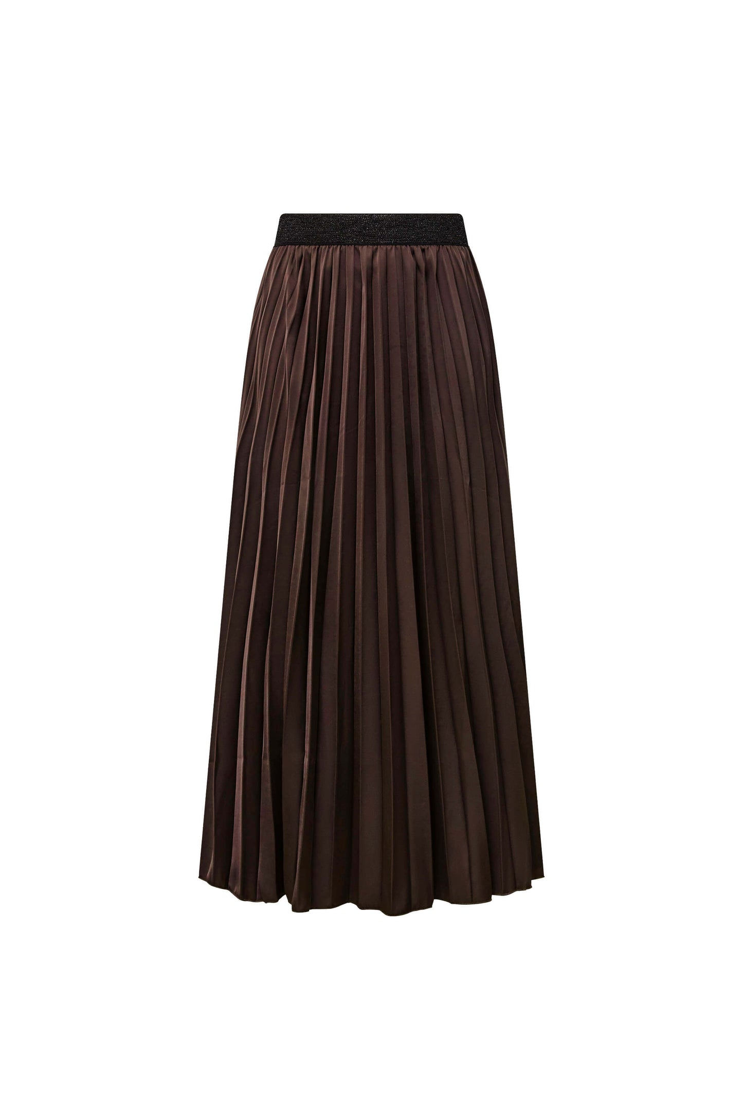 Brown Pleated Maxi Skirt