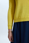 Scoop Neck Piped Edge Knit Yellow