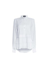 Sheer Sleeve Ruffle Shirt White