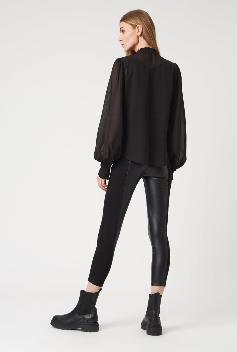 Faux Leather Jersey Trousers