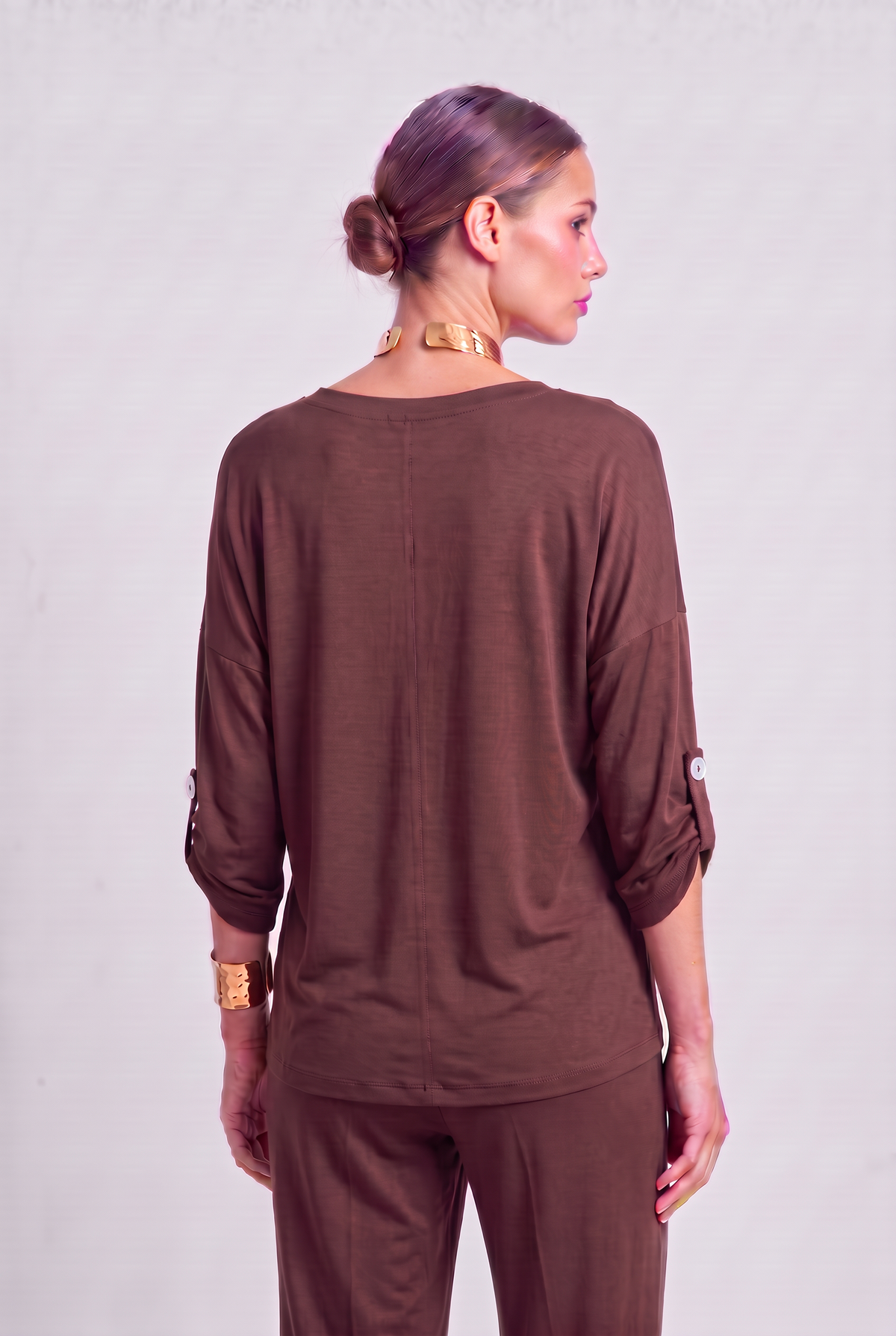 Satin Blouse Chocolate