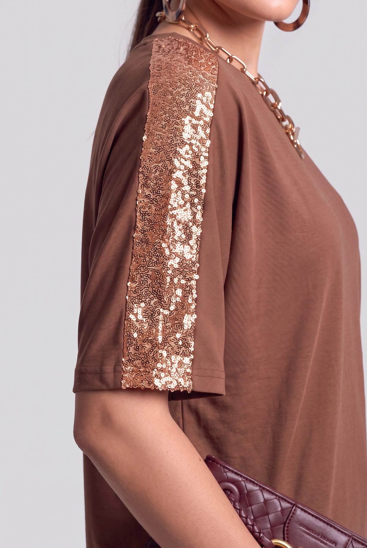 Paillettes Blouse Bronze