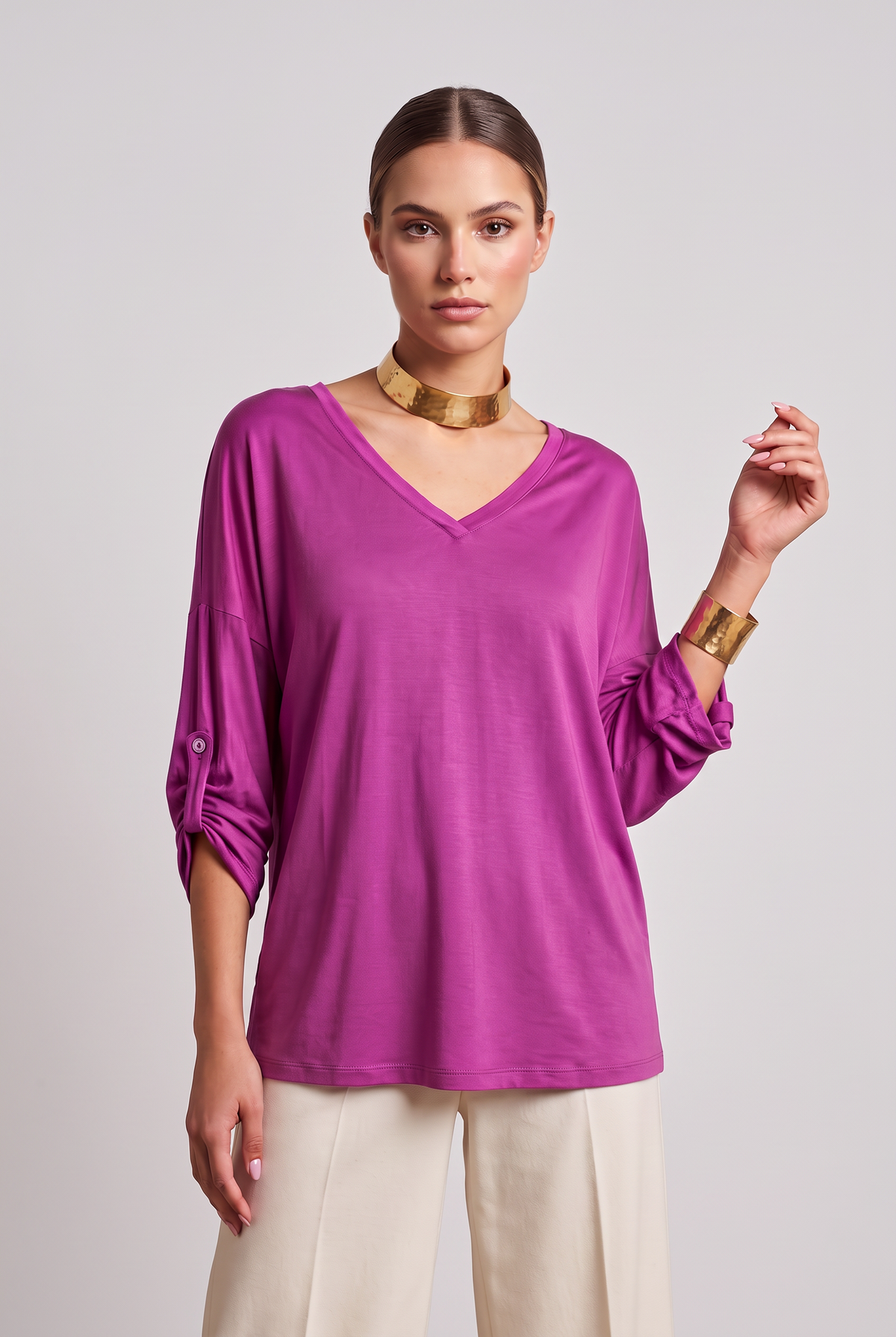 Satin Blouse Purple