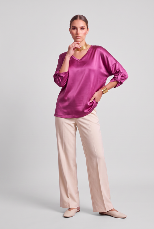 Satin Blouse Purple