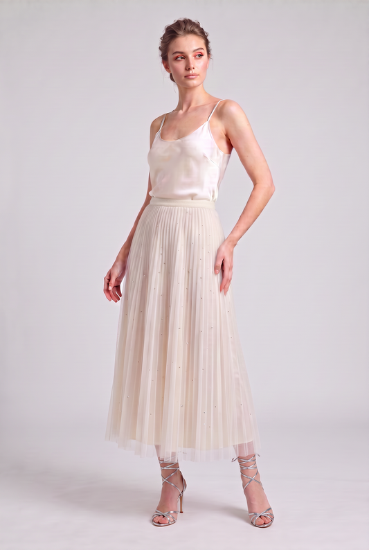 Tulle Swarovski Skirt Cream