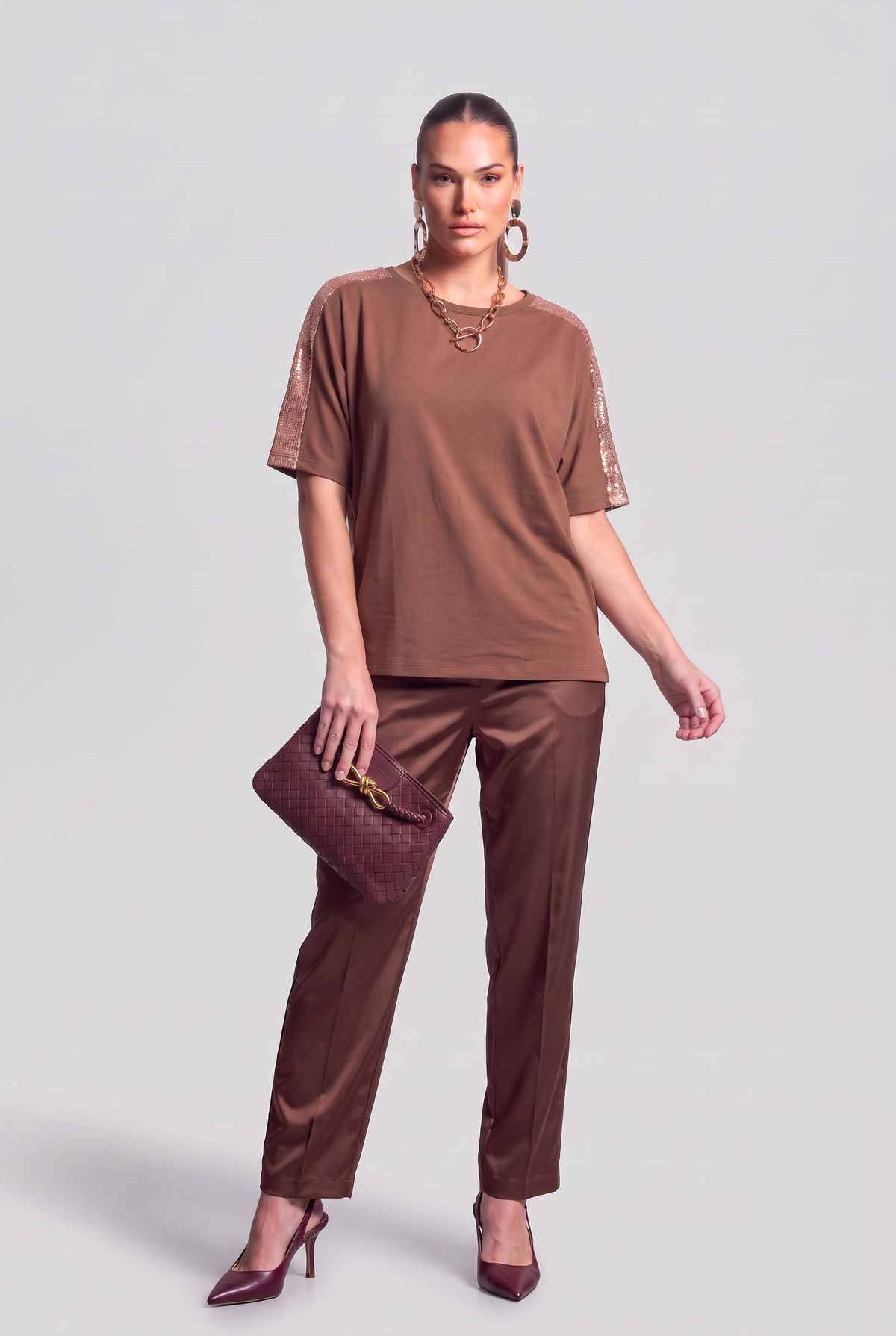 Paillettes Blouse Bronze