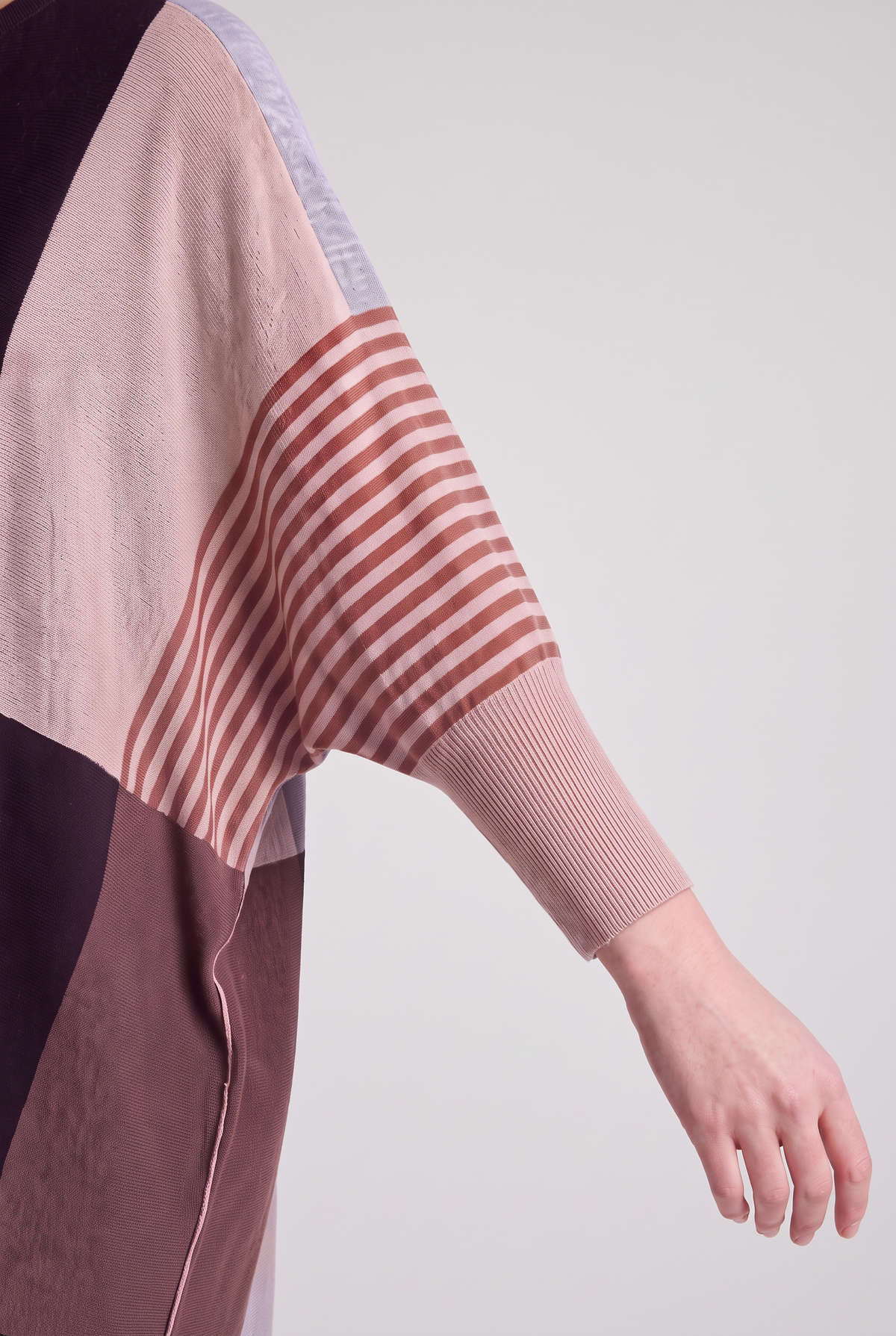Block Poncho Beige