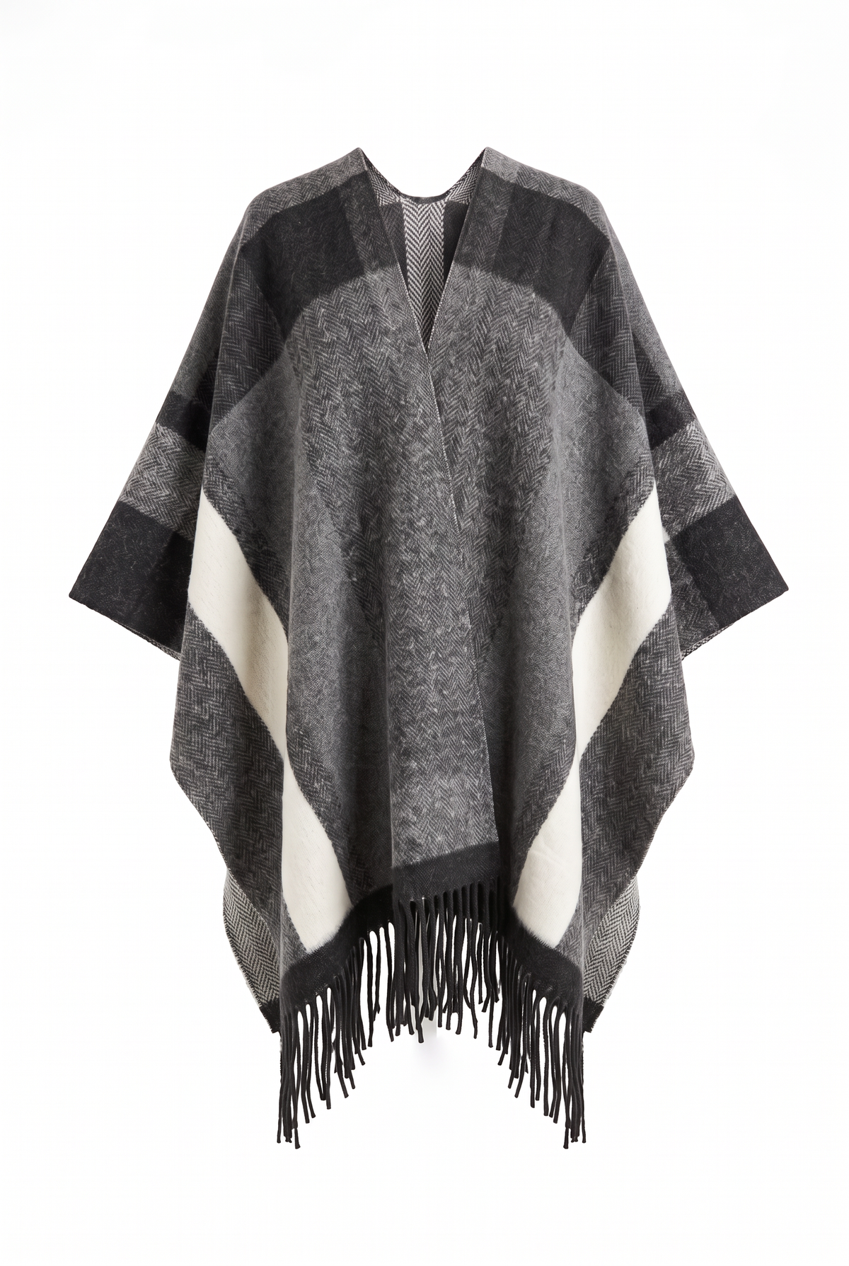 Block Poncho Grey