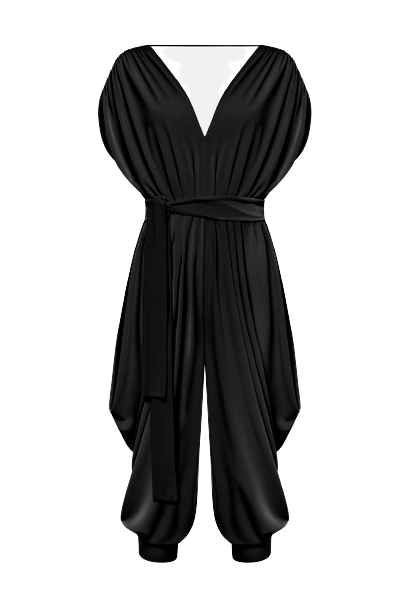 Ruched Jumpsuit Black