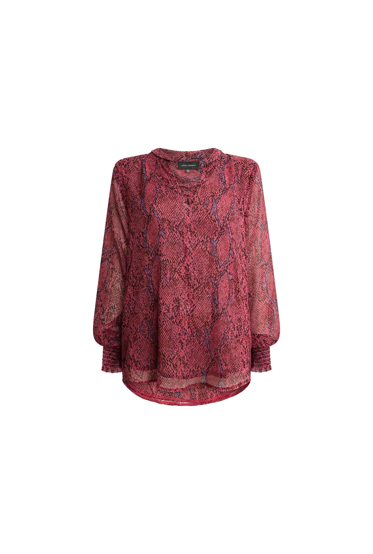 Burgundy Snake Print Blouse