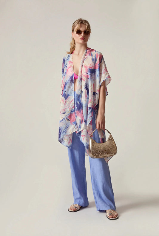 Blue Iris Print Kaftan
