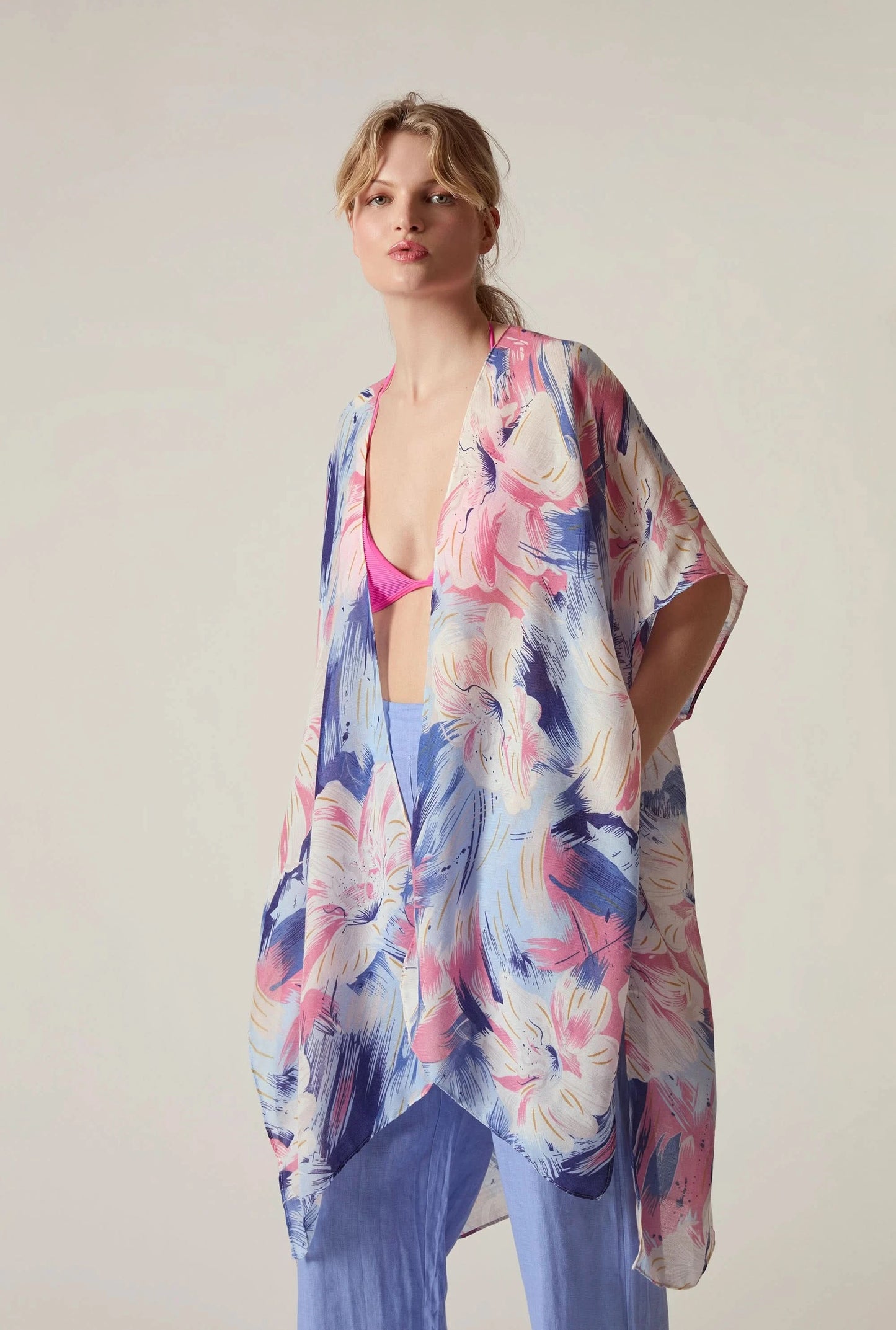 Blue Iris Print Kaftan