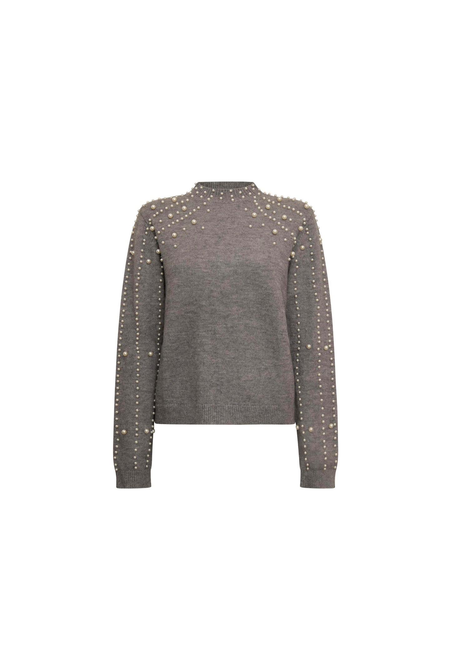 Grey Pearl Sleeve Jumper