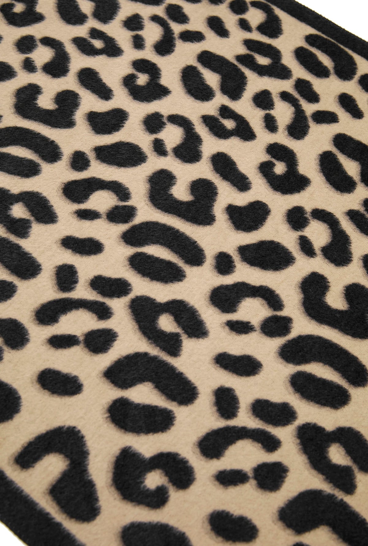 Black & Camel Leopard Print Scarf