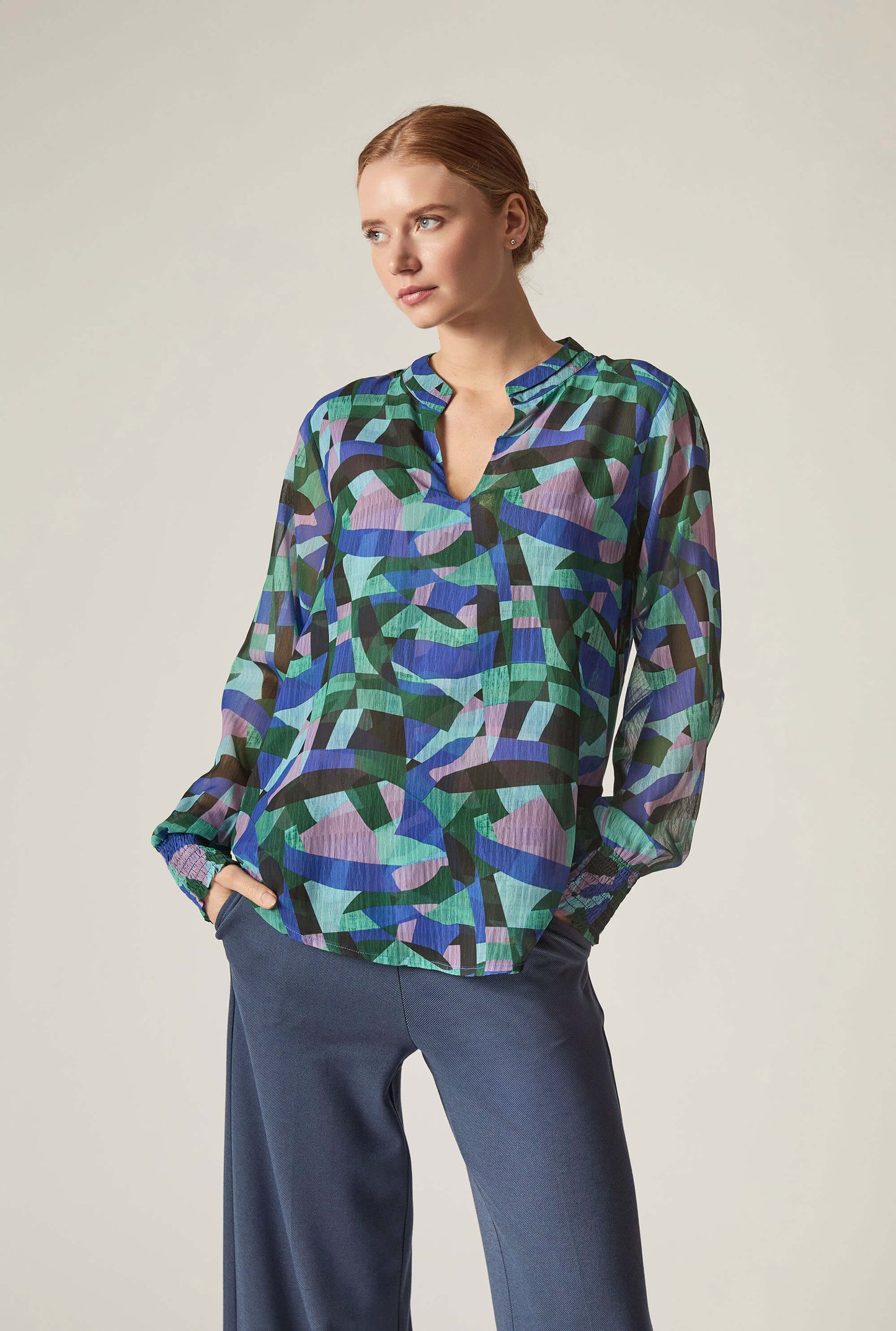 Abstract Print Blouse