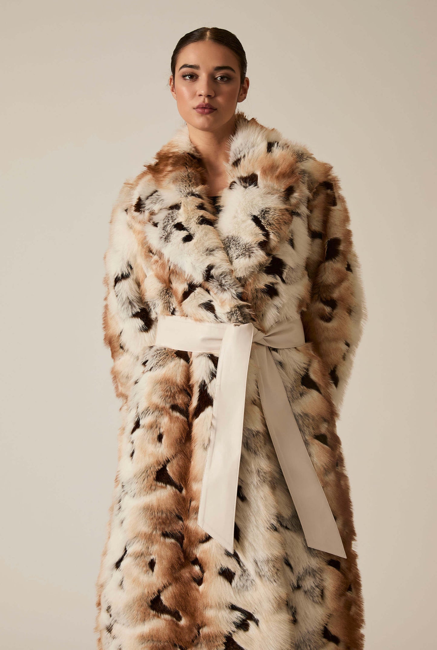 Animal Patchwork Faux Fur Coat