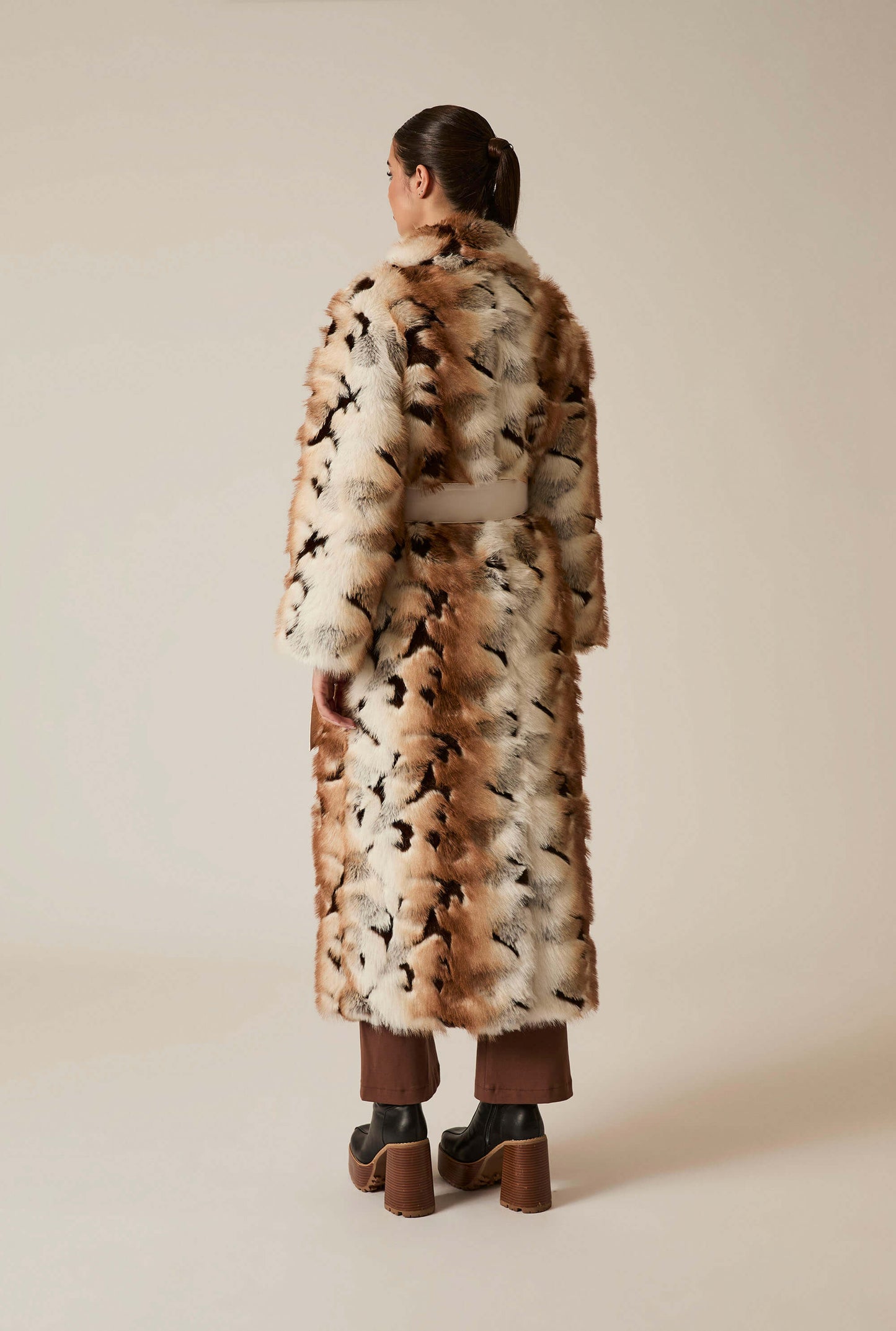 Animal Patchwork Faux Fur Coat