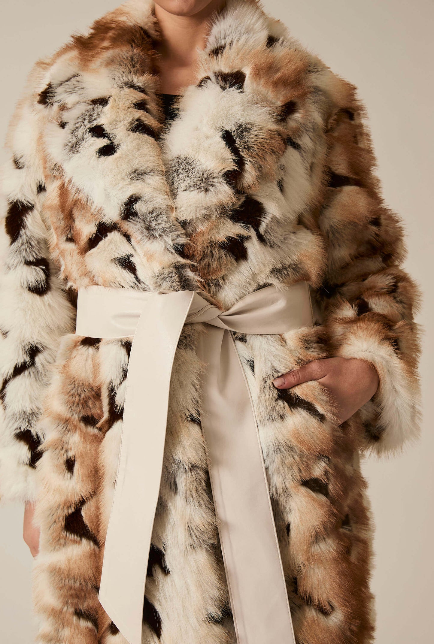Animal Patchwork Faux Fur Coat