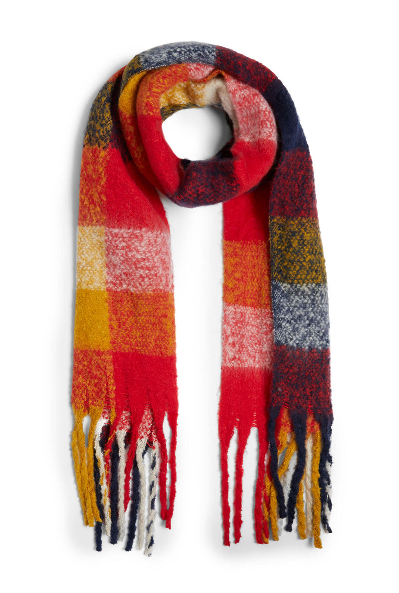 Arlequin Checkered Scarf Red