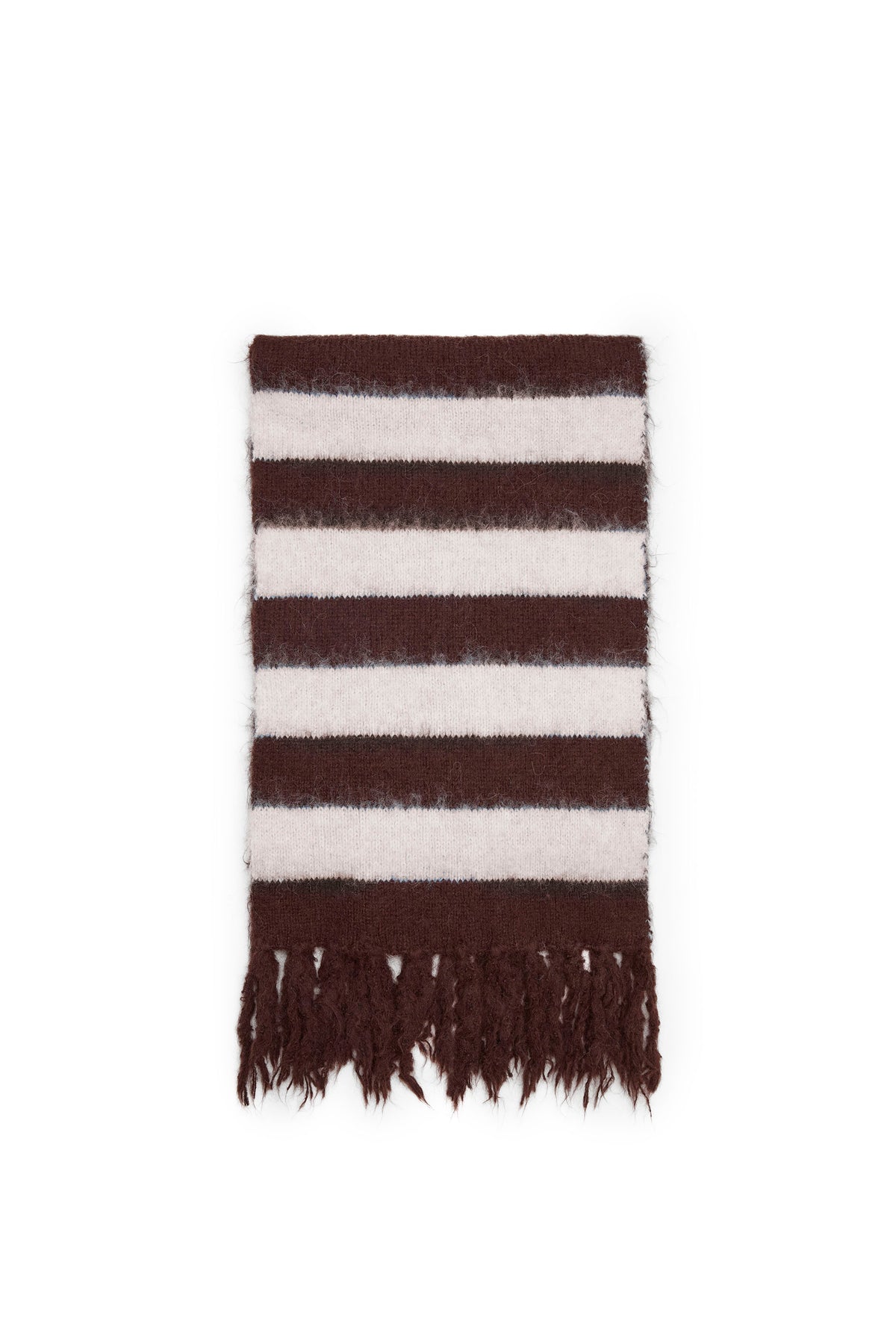 Beige & Brown Stripe Blanket Scarf