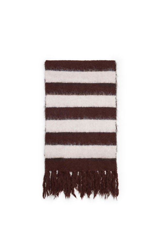 Beige & Brown Stripe Blanket Scarf