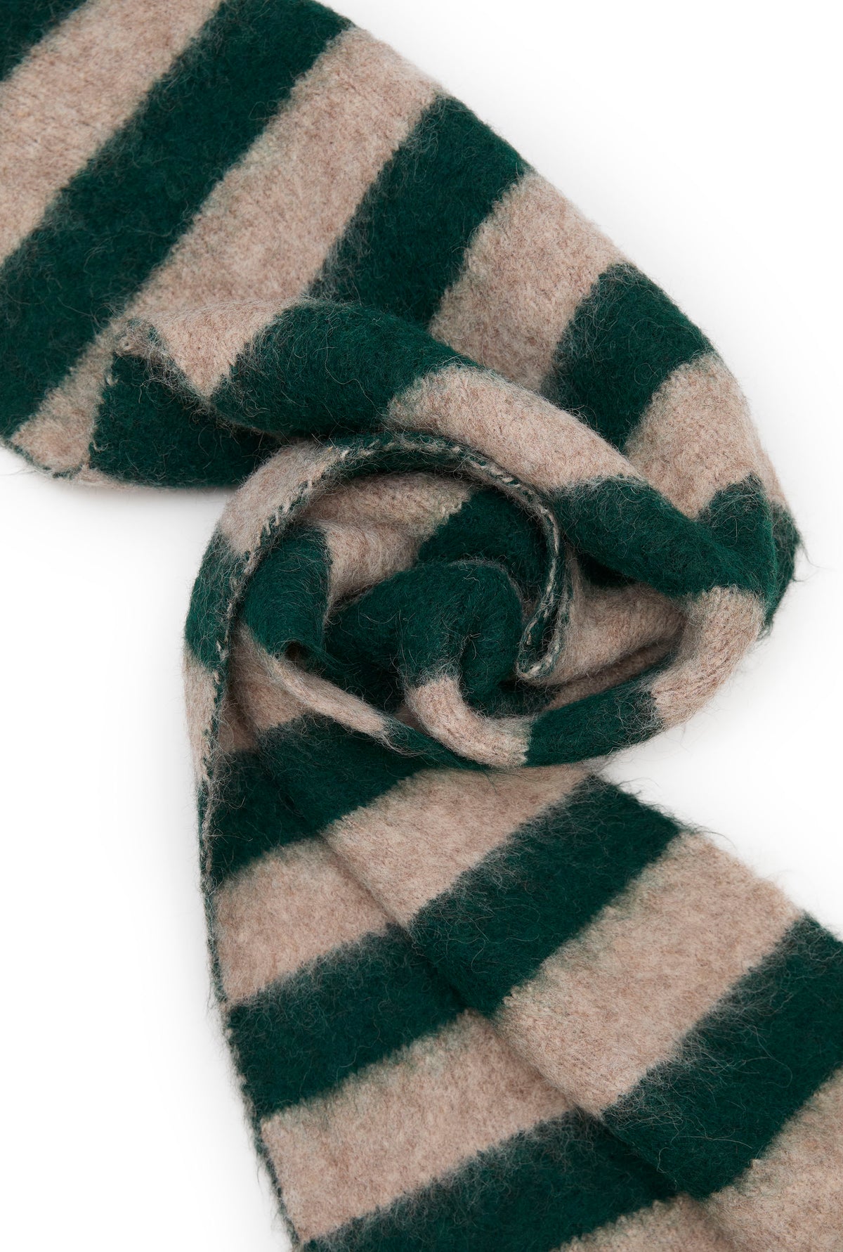 Beige & Green Stripe Blanket Scarf