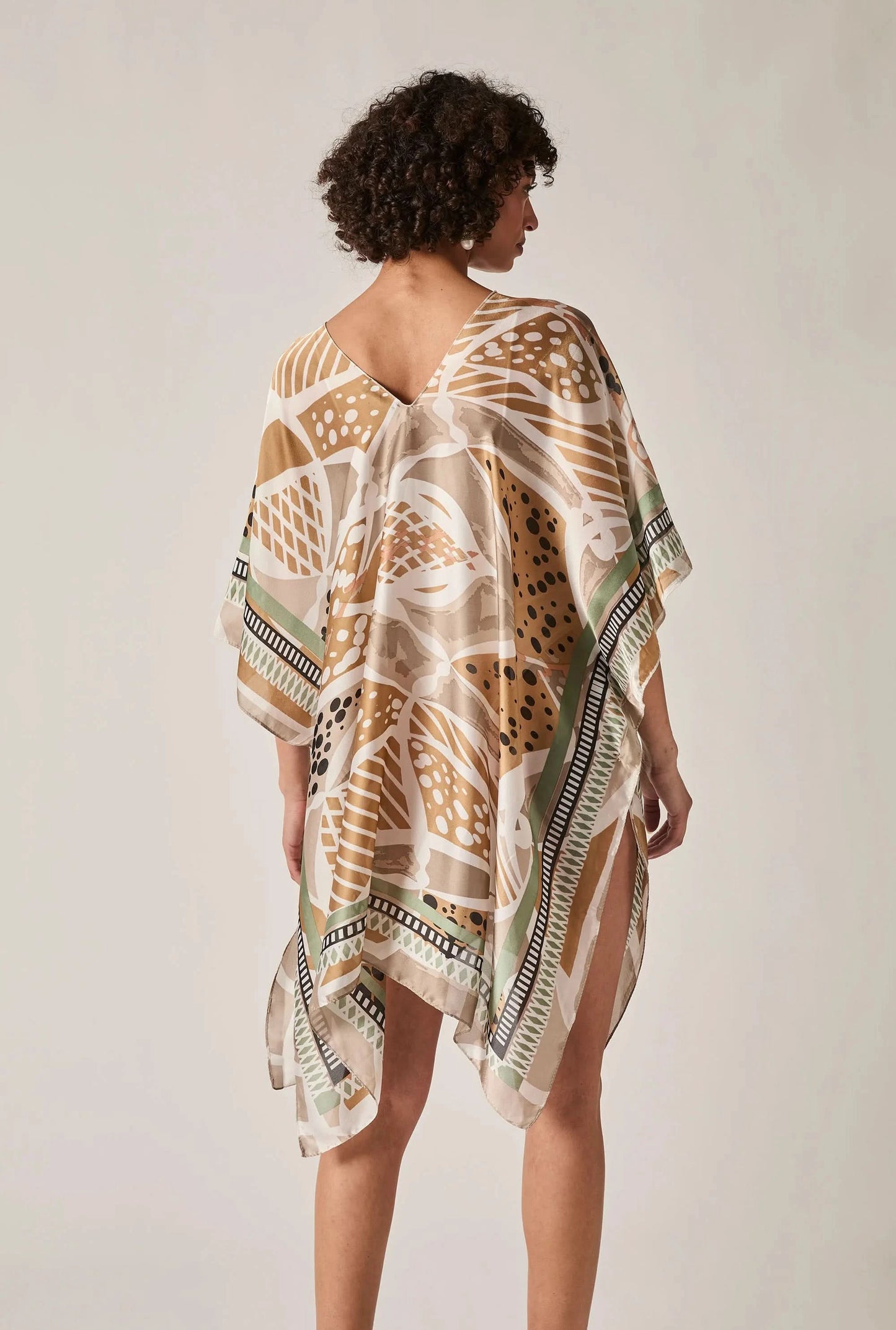 Beige Petal Mosaic Kaftan