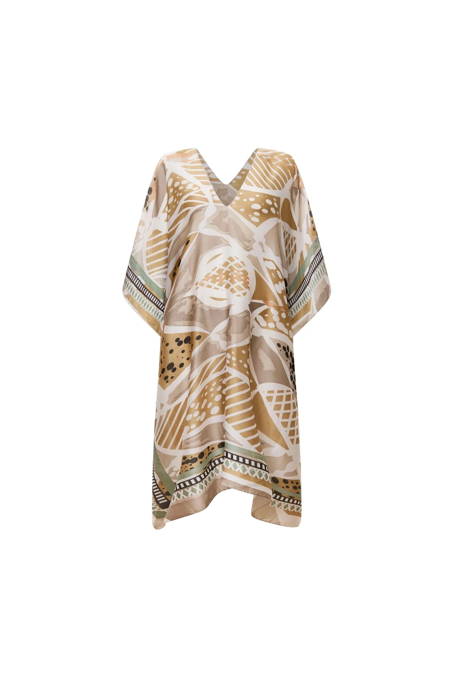 Beige Petal Mosaic Kaftan