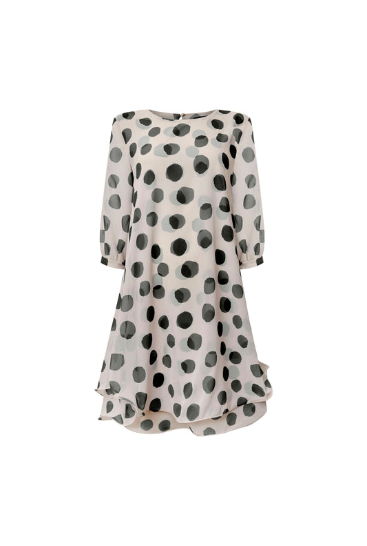 Black-Cream Polka Dot Dress