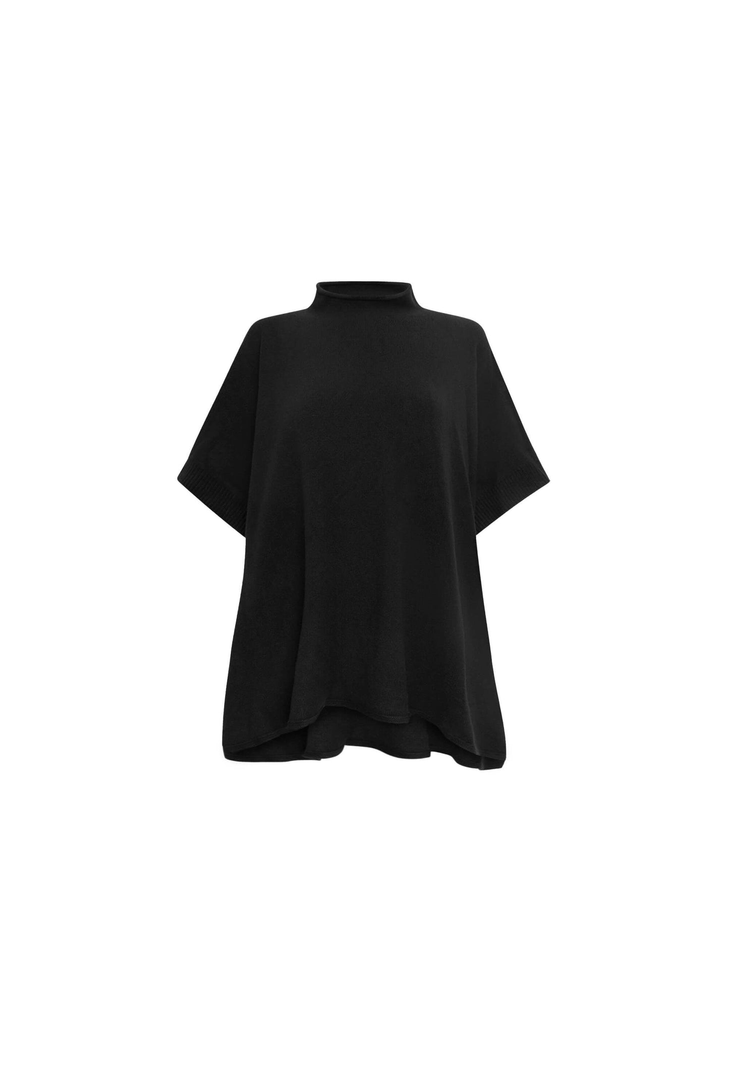 Black Button Poncho