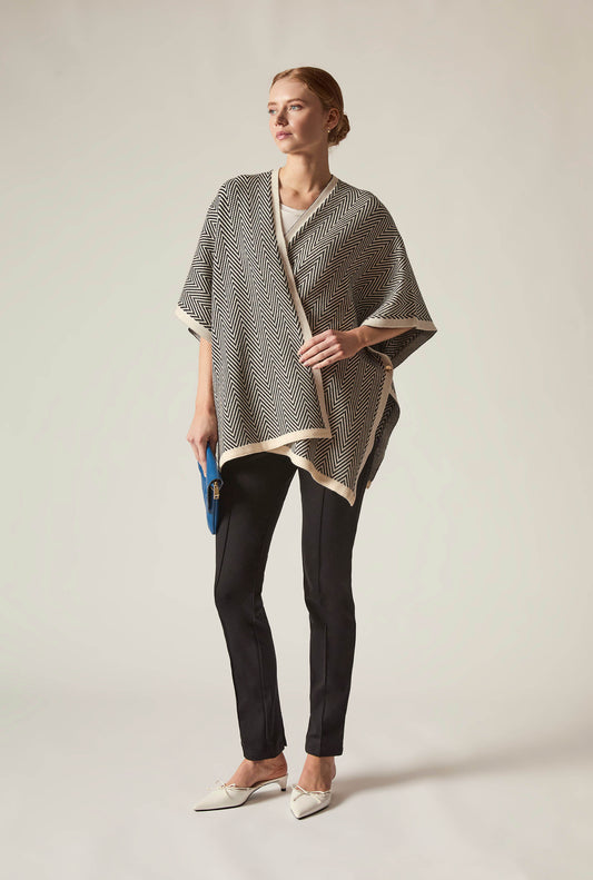 Black Chevron Knit Wrap