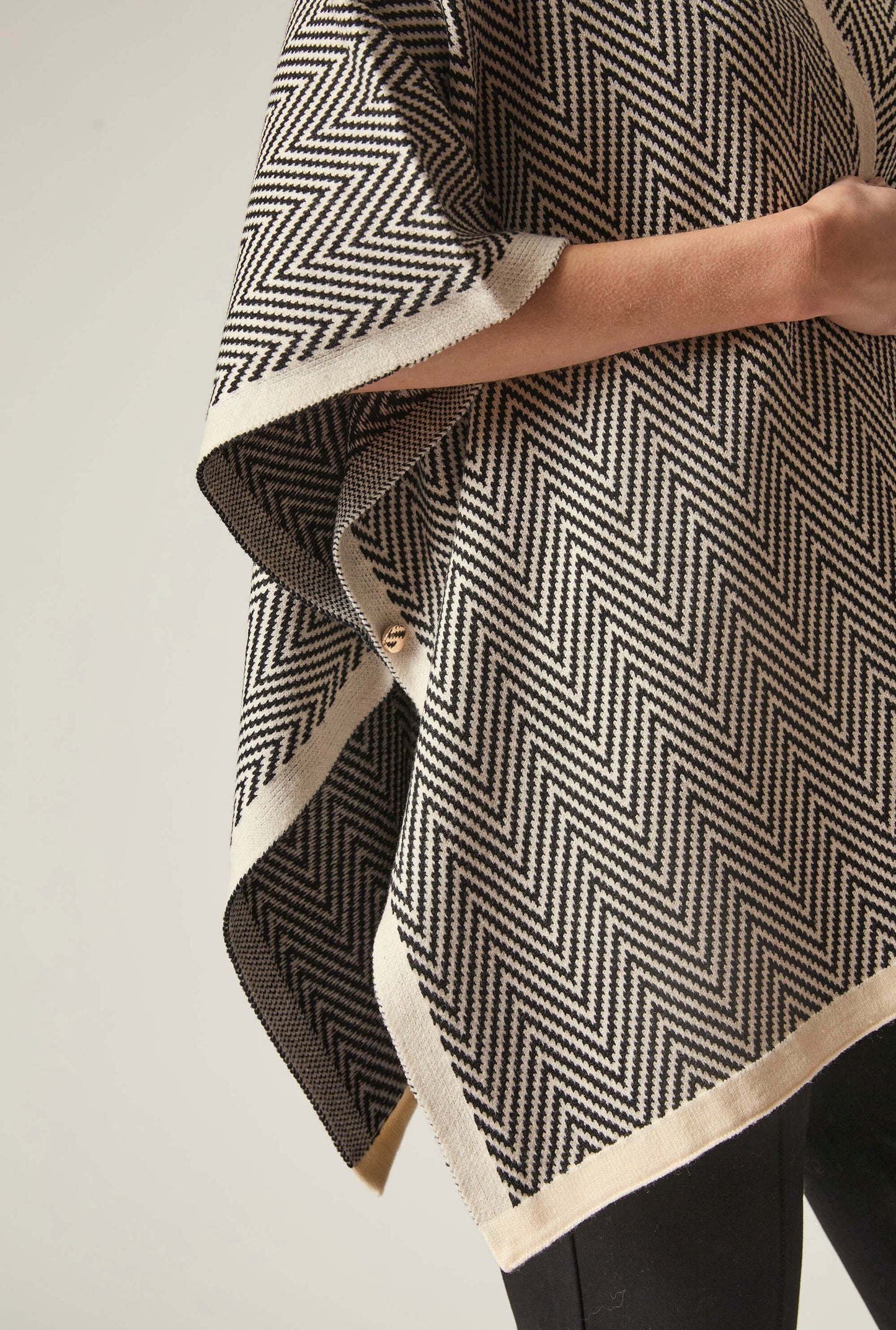 Black Chevron Knit Wrap