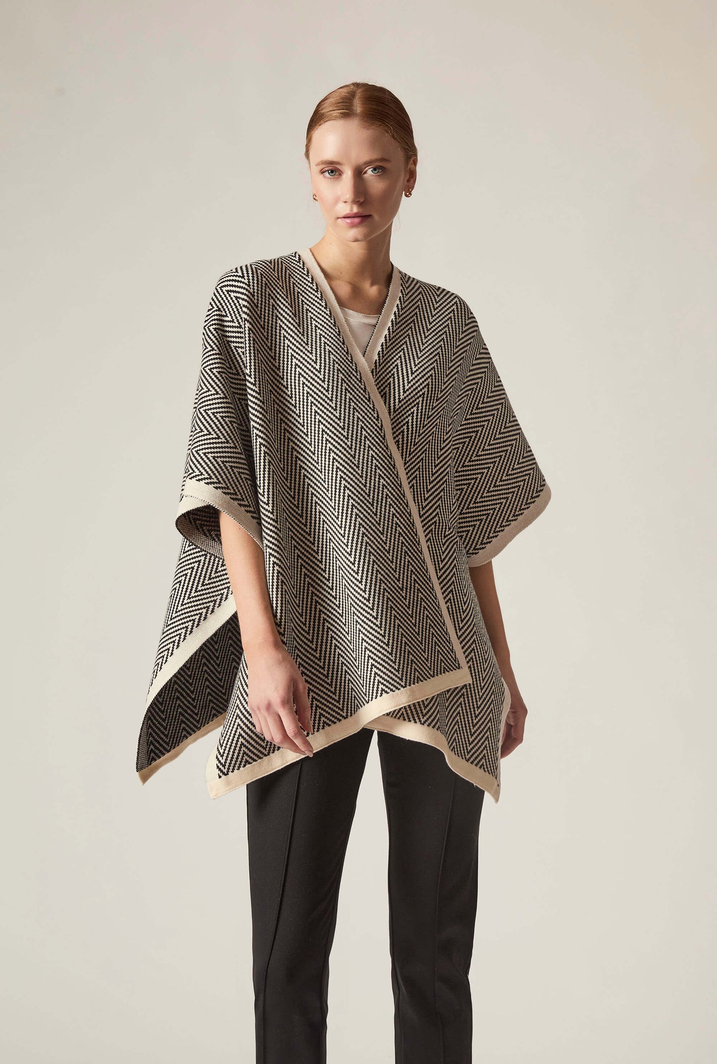 Black Chevron Knit Wrap