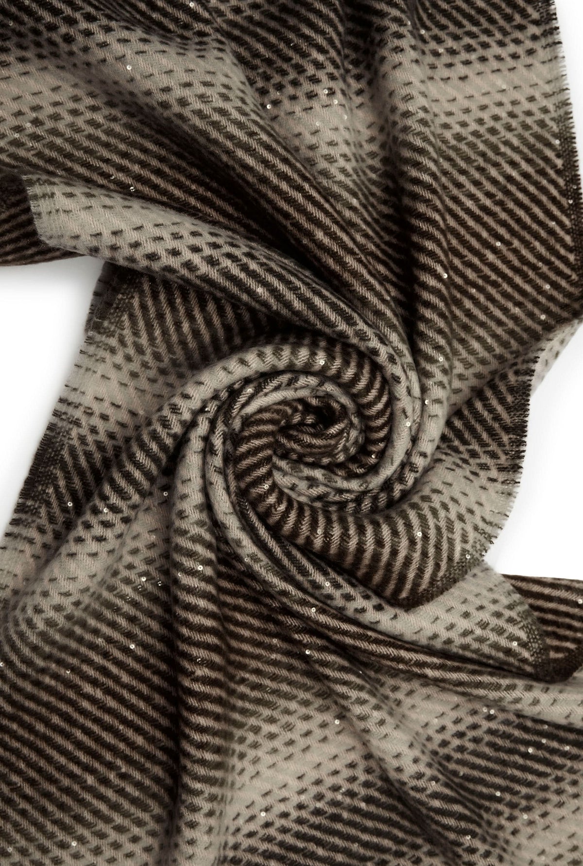 Black & Cream Sequin Pattern Scarf