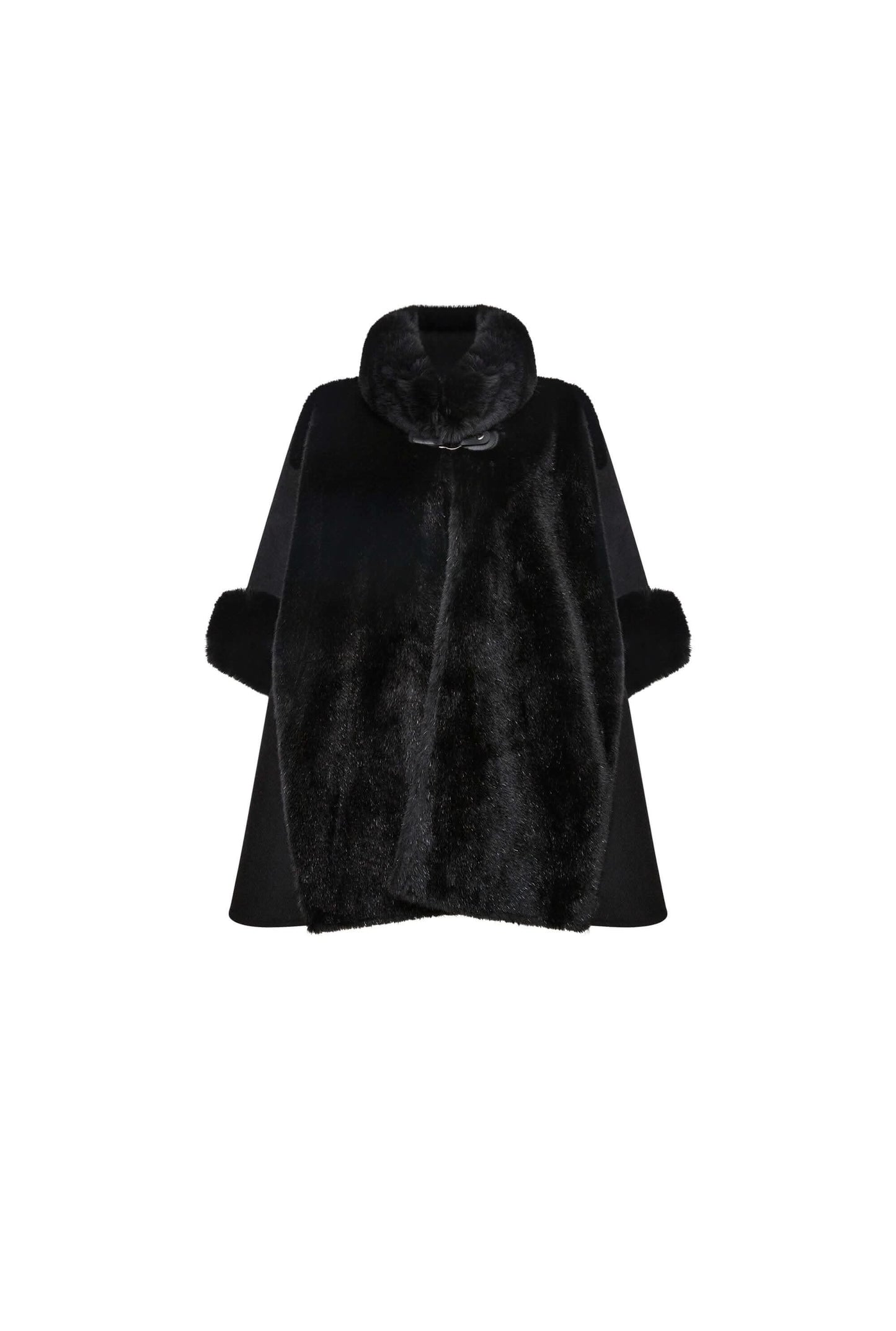 Black Faux Fur Cape