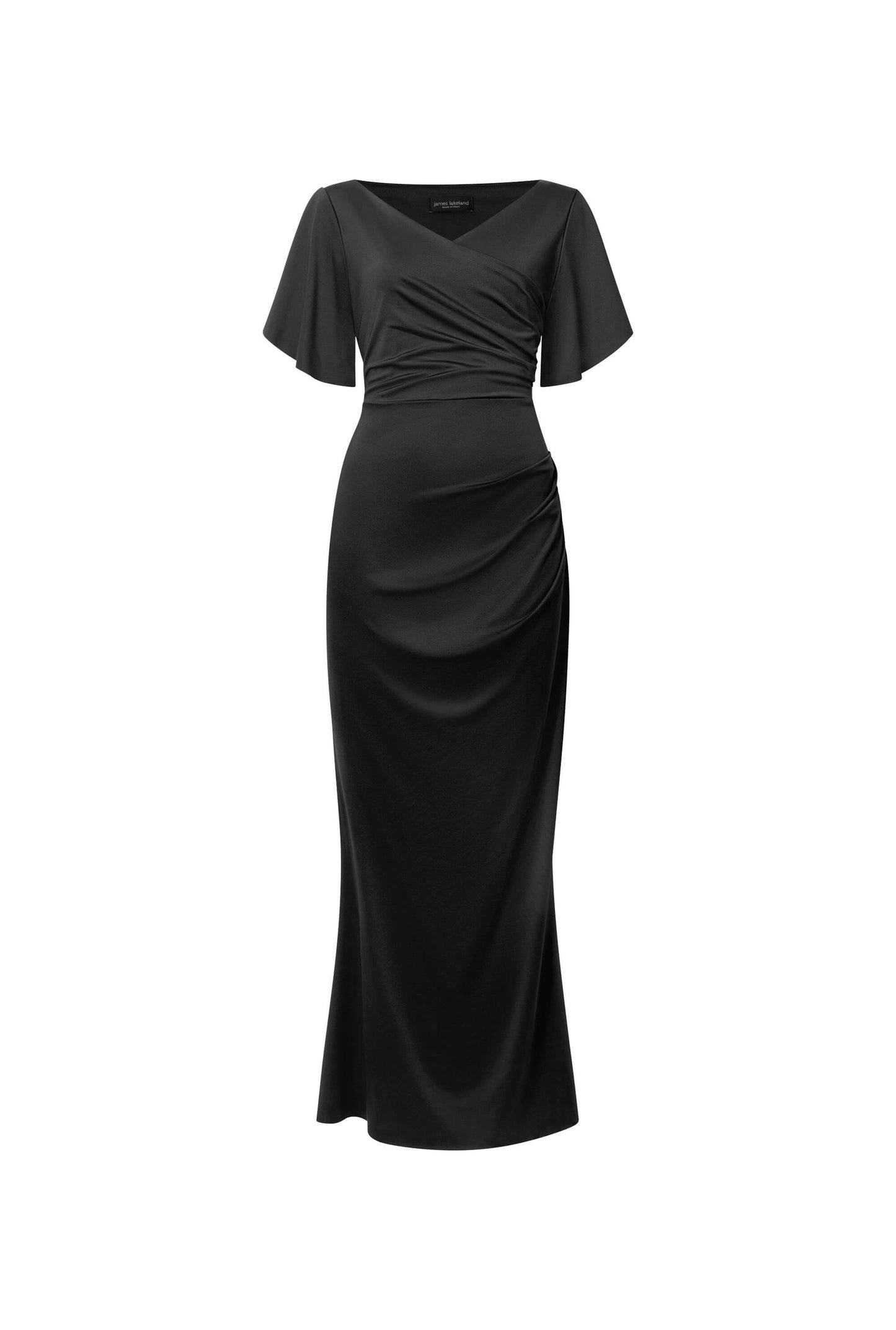 Black Gathered Maxi Dress